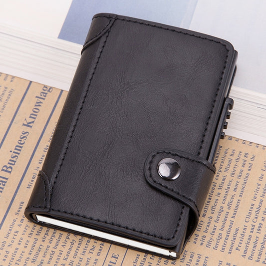 X-51 Automatically Pop-up Card Type Anti-magnetic RFID Anti-theft PU Leather Wallet with Card Slots(Black) by bashfashion