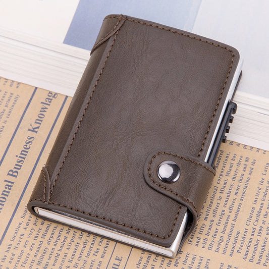 X-51 Automatically Pop-up Card Type Anti-magnetic RFID Anti-theft PU Leather Wallet with Card Slots(Coffee) by bashfashion