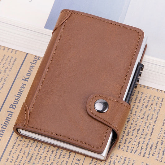 X-51 Automatically Pop-up Card Type Anti-magnetic RFID Anti-theft PU Leather Wallet with Card Slots(Apricot) by bashfashion