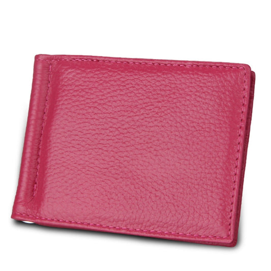 Cowhide Leather Litchi Texture Card Holder Wallet RFID Blocking Coin Purse Card Bag Protect Case with 6 Card Slots, Size: 110*82*8mm(Magenta) by bashfashion