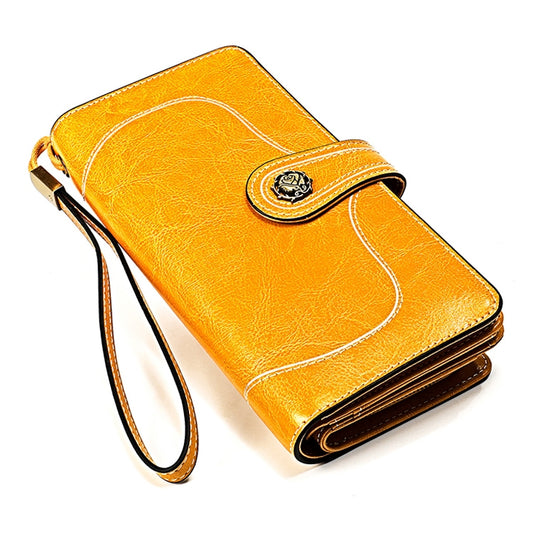 3555 Large Capacity Long Multi-function Anti-magnetic RFID Wallet Clutch for Ladies with Card Slots (Yellow) by bashfashion