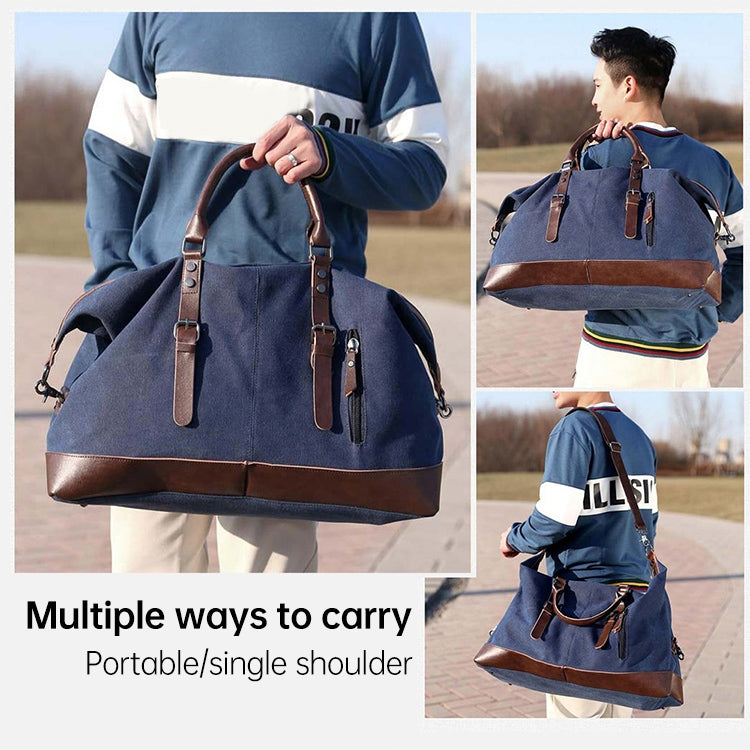 AUGUR 2012 Portable Casual Canvas Travel Handbag Baggage Shoulder Crossby Bag (Dark Blue) by AUGUR