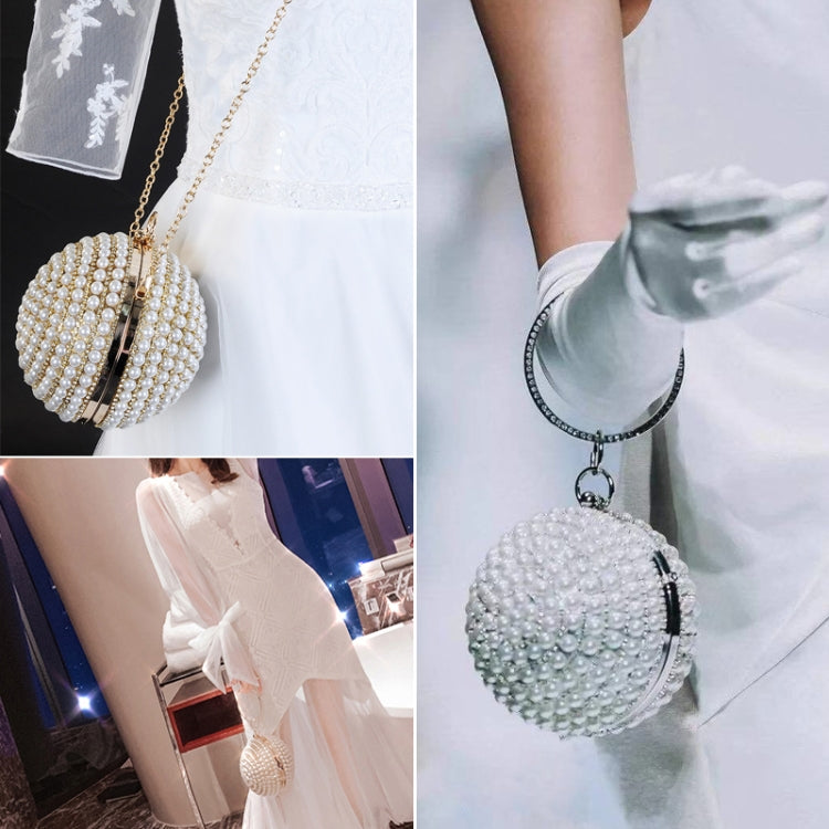 Ball Shape Women Fashion Banquet Party Pearl Handbag(Gold) by bashfashion