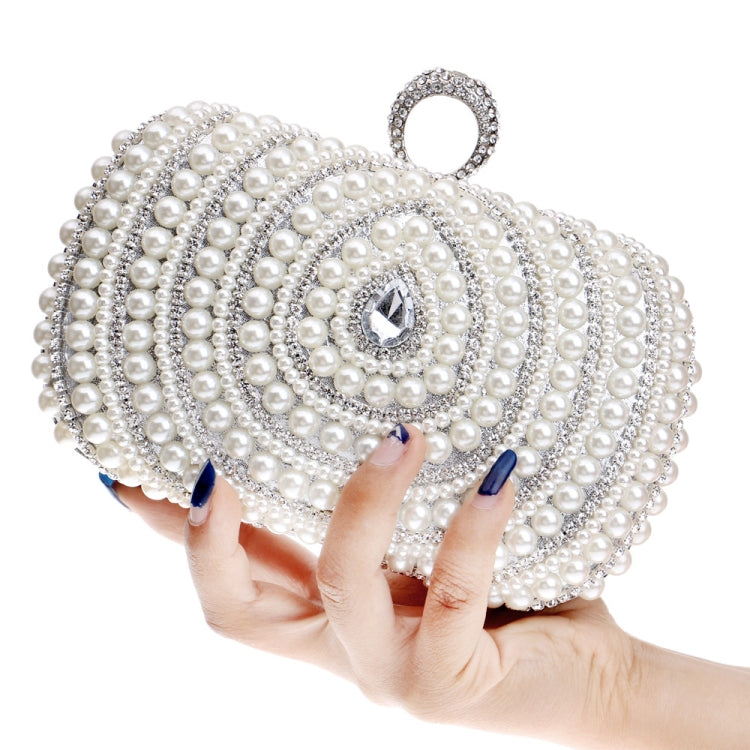 Women Fashion Banquet Party Pearl Handbag(Silver) by bashfashion