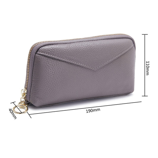 2-Folding Square Genuine Leather Handbag(Grey) by bashfashion