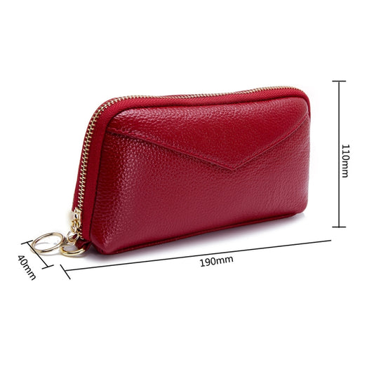 2-Folding Square Genuine Leather Handbag(Red) by bashfashion