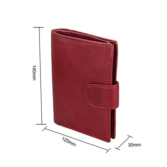 Antimagnet RFID Genuine Leather Wallet / Passport Package / Cowhide Card Slot for man(Red) by bashfashion