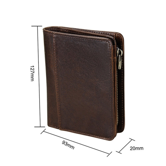8231 Antimagnetic RFID Men Fashion Crazy Horse Textyure Genuine Leather Wallet Card Bag(Coffee) by bashfashion