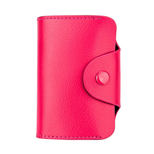 KB39 Simple Fashion Genuine leather Organ Card Bag Candy Color Card Package(Magenta) by bashfashion