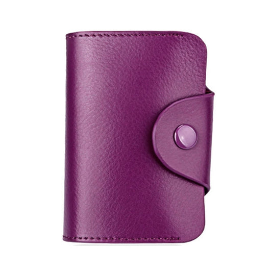 KB39 Simple Fashion Genuine leather Organ Card Bag Candy Color Card Package(Purple) by bashfashion