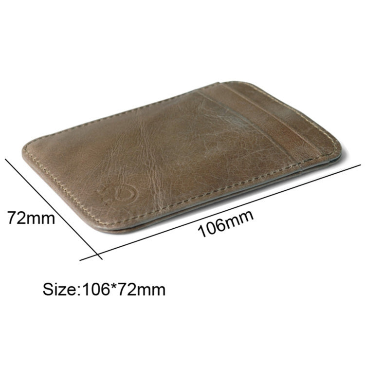 XIAO YUAN XIANG Cowhide Leather 5 Card Pocket Sleeve Wallet Coin Purse Credit Card Holder, Size: 10.6cm x 7.2cm, Random Color Delivery by bashfashion