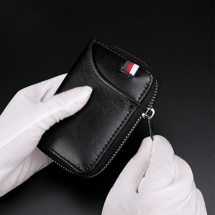 KB155 Antimagnetic RFID Zipper Leather Large-capacity Cards Holder Wallet(Black) by bashfashion