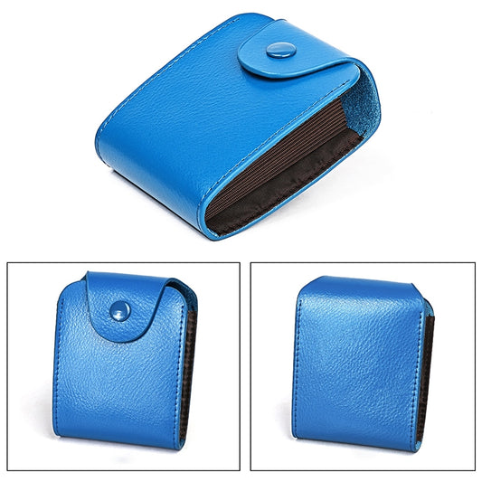 KB187 Litchi Texture Leather Large-capacity Card Holder Wallet(Blue) by bashfashion