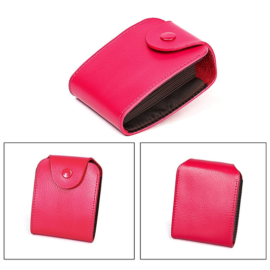 KB187 Litchi Texture Leather Large-capacity Card Holder Wallet(Rose Red) by bashfashion