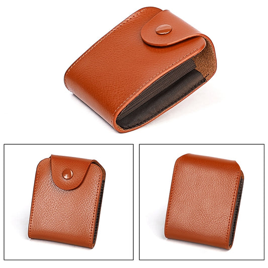 KB187 Litchi Texture Leather Large-capacity Card Holder Wallet(Brown) by bashfashion