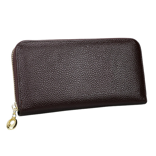 906 Antimagnetic RFID Litchi Texture Women Large Capacity Hand Wallet Purse Phone Bag with Card Slots(Coffee) by bashfashion