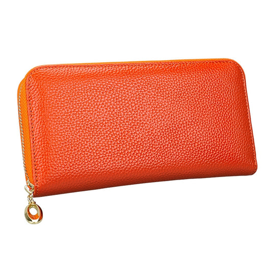 906 Antimagnetic RFID Litchi Texture Women Large Capacity Hand Wallet Purse Phone Bag with Card Slots(Orange) by bashfashion