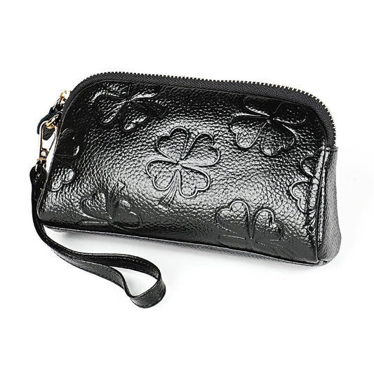 2026 Multifunctional Litchi Texture Women Large Capacity Hand Wallet Shell bag with Card Slots(Black) by bashfashion