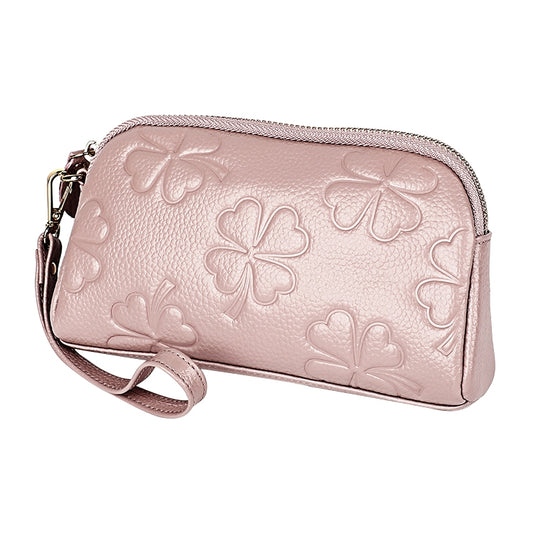 2026 Multifunctional Litchi Texture Women Large Capacity Hand Wallet Shell bag with Card Slots(Light Pink) by bashfashion