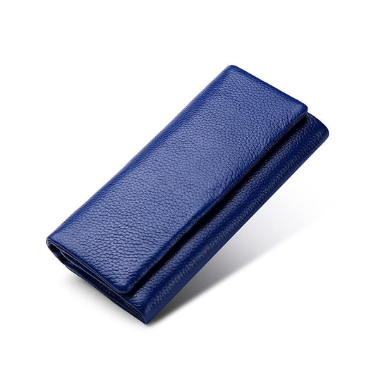 3591C Multi-function Litchi Texture Leather Wallet Large-capacity Purse(Blue) by bashfashion