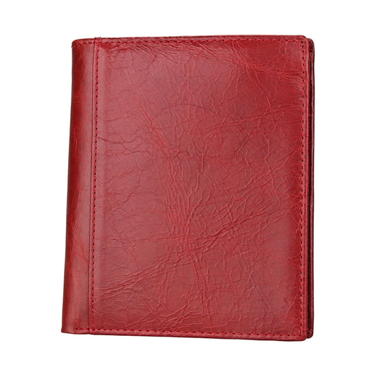 8235 Antimagnetic RFID Multi-function Crazy Horse Texture Leather Wallet Passport Bag(Red) by bashfashion