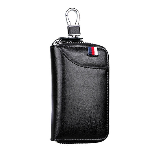 9102 Multi-function Waist Hanging Leather Zipper Wallet Keys Holder Bag(Black) by bashfashion