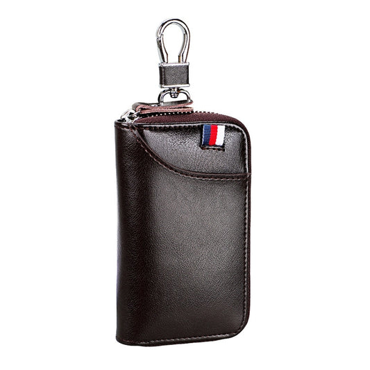 9102 Multi-function Waist Hanging Leather Zipper Wallet Keys Holder Bag(Coffee) by bashfashion