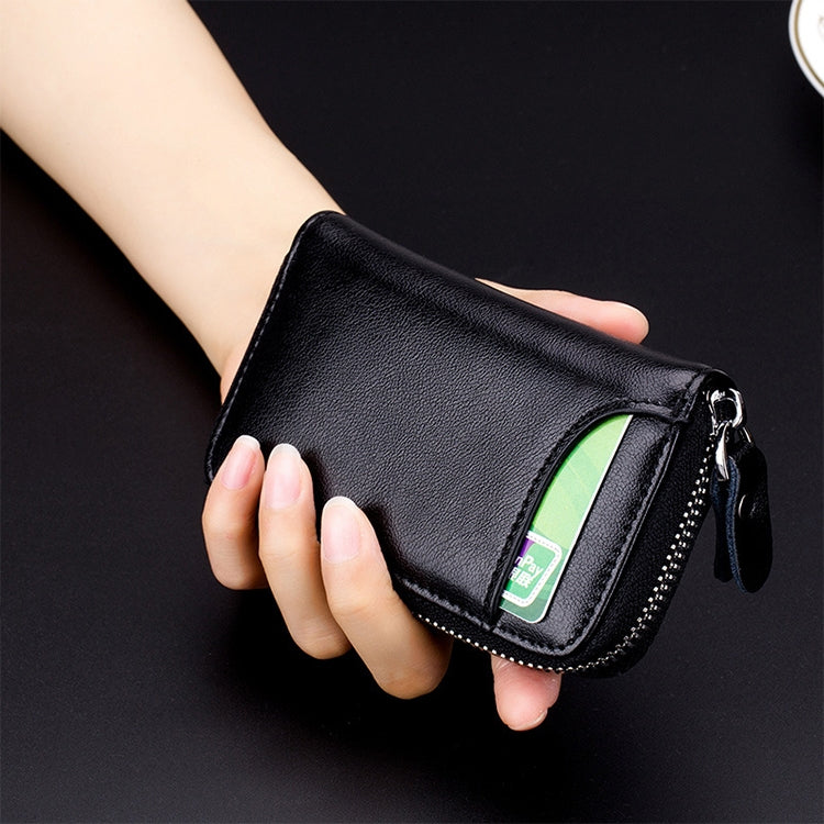 9106 Large-capacity Zipper Leather Keys Holder Bag Multi-function Wallet(Blue) by bashfashion