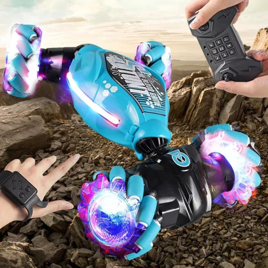 YDJ-D876 Gesture Sensing RC Stunt Car (Blue) by bashfashion