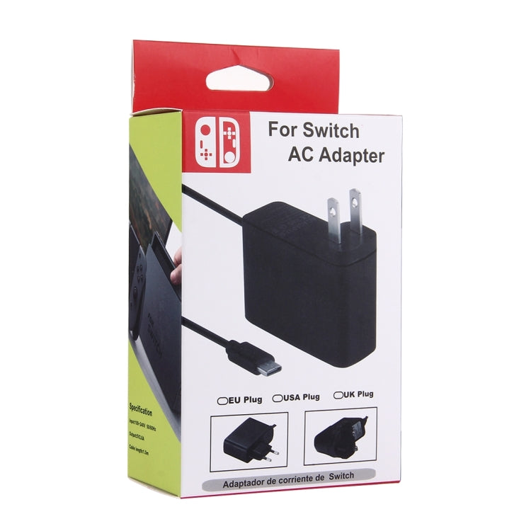 For Nintendo Switch NS Game Console Wall Adapter Charger Charger Adapter Charging Power, DC 5V, Cable Length: 1.5m, EU Plug(Black) by bashfashion