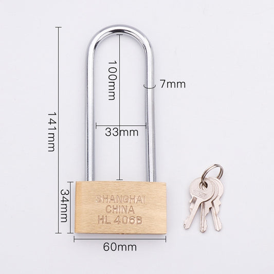 Copper Padlock Small Lock, Style: Long Lock Beam, 60mm Not Open by bashfashion