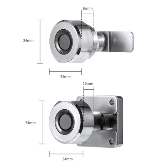 T22F Micro USB Charging Zinc Alloy Smart Bilateral Open Fingerprint Drawer Lock File Cabinet Lock by bashfashion