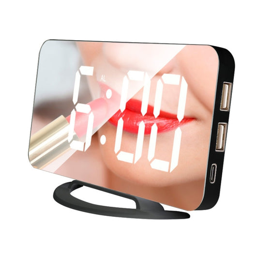 TS-8201-HW Multifunctional LED Makeup Mirror Desk Clock Automatic Photosensitive Electronic Alarm(Black) by bashfashion