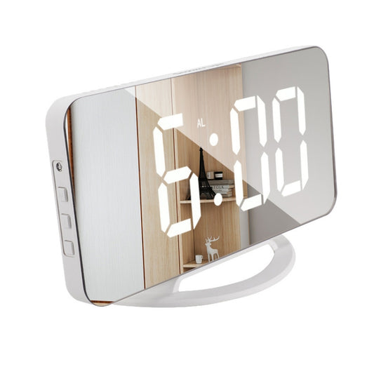 TS-8201-W Multifunctional LED Makeup Mirror Desk Clock Automatic Photosensitive Electronic Alarm (White) by bashfashion