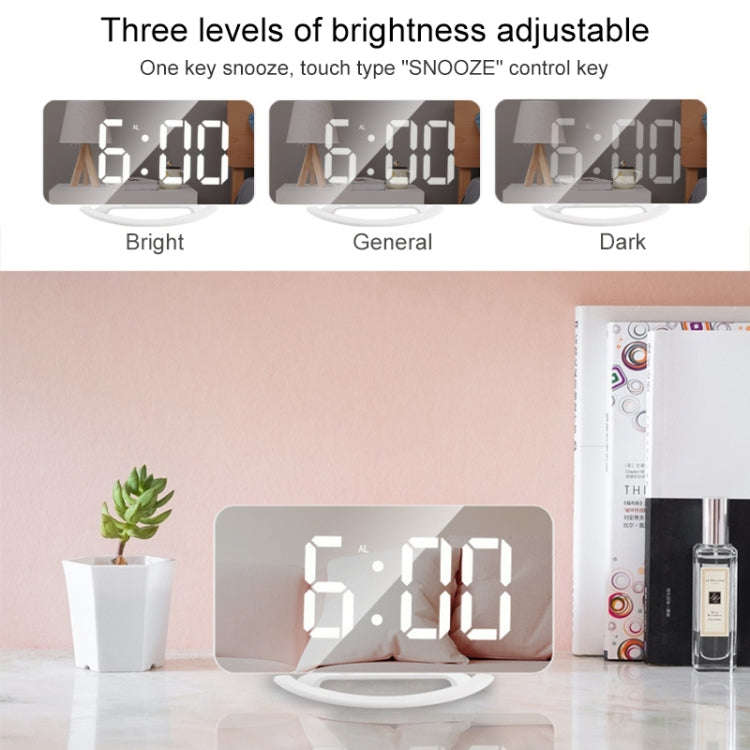 TS-8201-W Multifunctional LED Makeup Mirror Desk Clock Automatic Photosensitive Electronic Alarm (White) by bashfashion