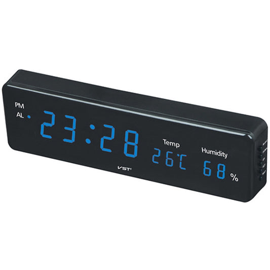 Combinatorial Alarm Clock Practical Digital Hanging Dual-purpose LED Clock, EU Plug(Blue) by bashfashion