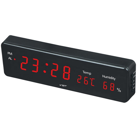 Combinatorial Alarm Clock Practical Digital Hanging Dual-purpose LED Clock, EU Plug(Red) by bashfashion