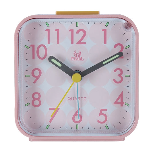 Square Mute Alarm Clock Mini Bedside Office Electronic Clock(Pink) by bashfashion