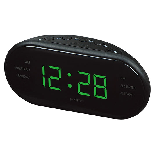 Oval Radio LED Digital Alarm Clock (Green) by bashfashion