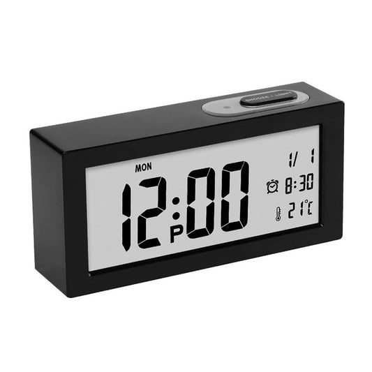 Automatic Night Light Electronic Clock Large Screen Adjustable Backlight Alarm Clock (Black) by bashfashion