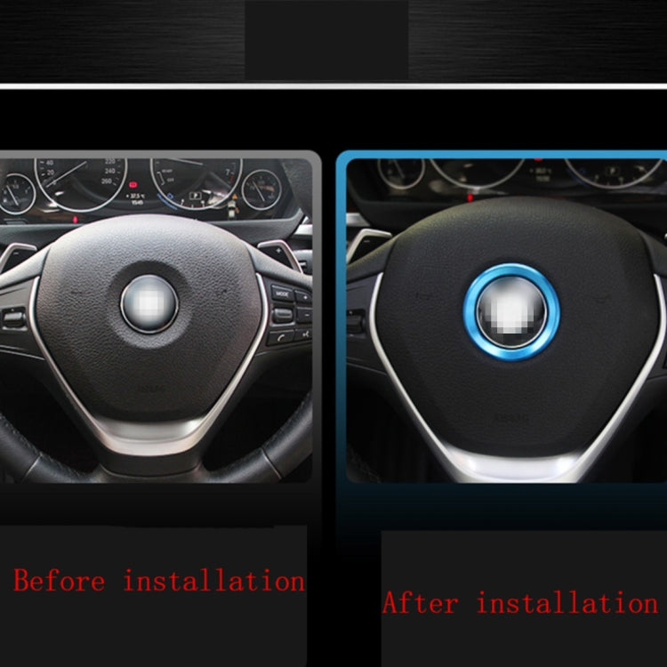 Aluminium Alloy Steering Wheel Decoration Ring Cover Sticker for BMW(Blue) by bashfashion