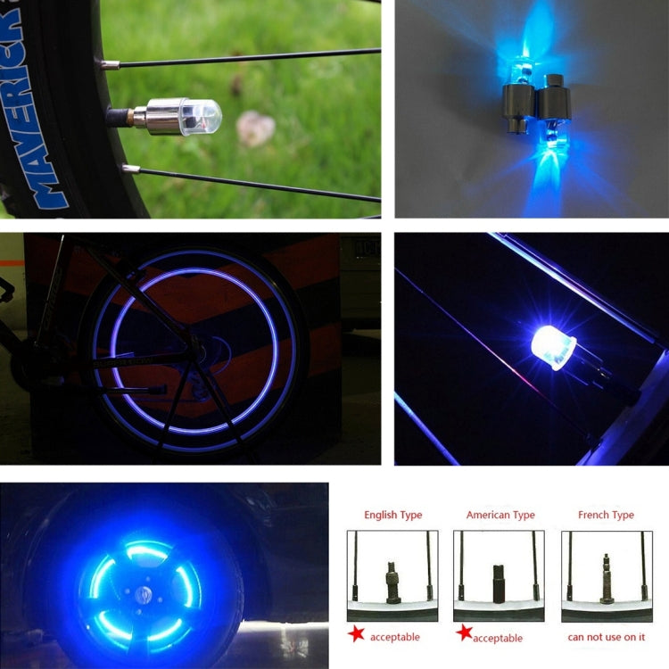 2 PCS Valve Cap Light Wheel Tyre Lamp With Battery for Car / Motorbike / Bike(Blue Light) by bashfashion
