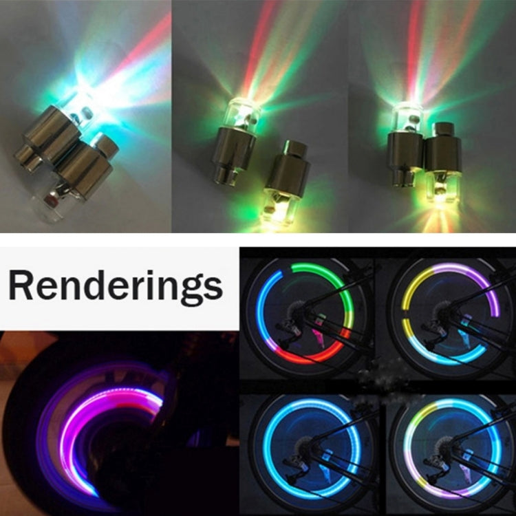 2 PCS Valve Cap Light Wheel Tyre Lamp With Battery for Car / Motorbike / Bike(Colorful Light) by bashfashion