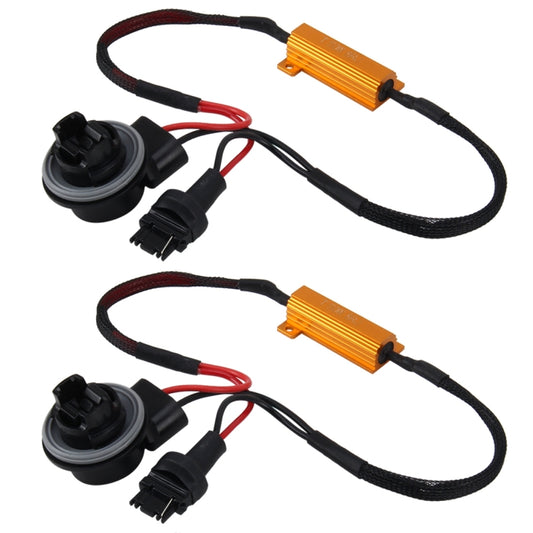 2 PCS 3156 Car Canbus Error Canceller Decoder Load Resistor LED 50W 8 Ohm No Blinking Decoder Heat Resistance Aluminum Case Heat Sink High Power Metal Shell Resistance by bashfashion