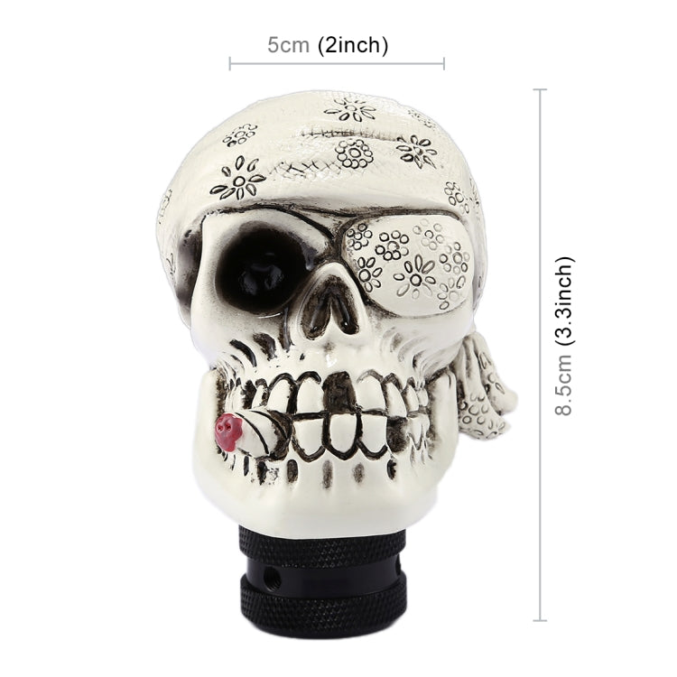 Pirate Skull Shaped Universal Vehicle Car Shifter Cover Manual Automatic Gear Shift Knob (White) by bashfashion