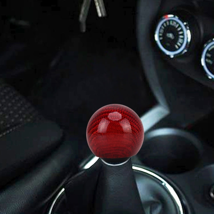 Universal Vehicle Car Shifter Cover Manual Automatic Carbon Fiber Ball Gear Shift Knob(Red) by bashfashion