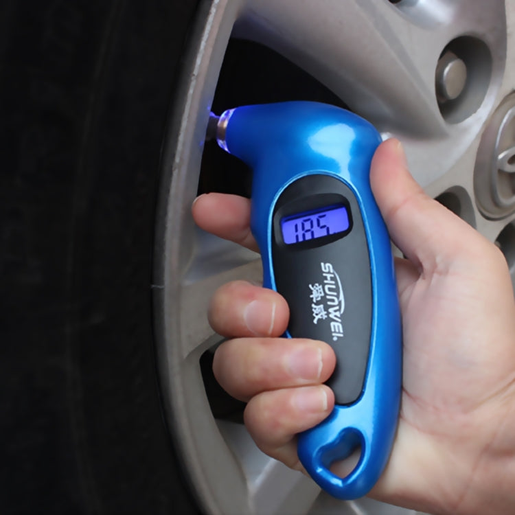 SHUNWEI SD-2802 Digital Tire Pressure Gauge 150 PSI 4 Settings for Car Truck Bicycle with Backlit LCD and Non-Slip Grip(Blue) by SHUNWEI