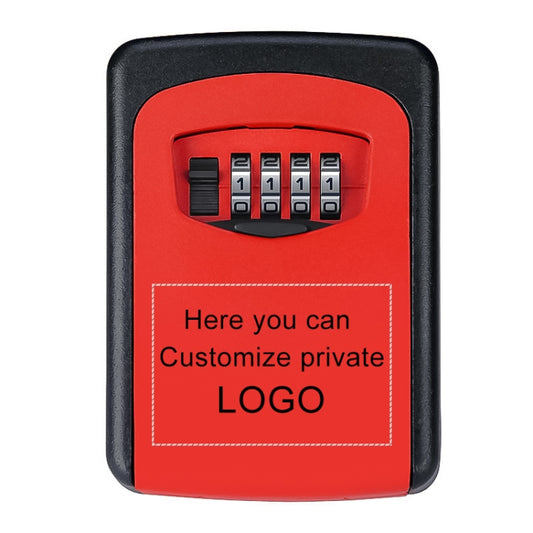 Wall-hanging Key Storage Box with Metal 4-Digit Password Lock(Red) by bashfashion