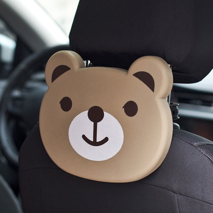 Cartoon Style Foldable Back Car Seat Drink Holder Back Seat Food Tray Storage Organizer Table(Brown) by bashfashion