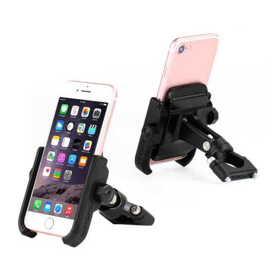 Motorcycle Handlebar Aluminum Alloy Phone Bracket, Suitable for 4-6 inch Device(Black) by bashfashion